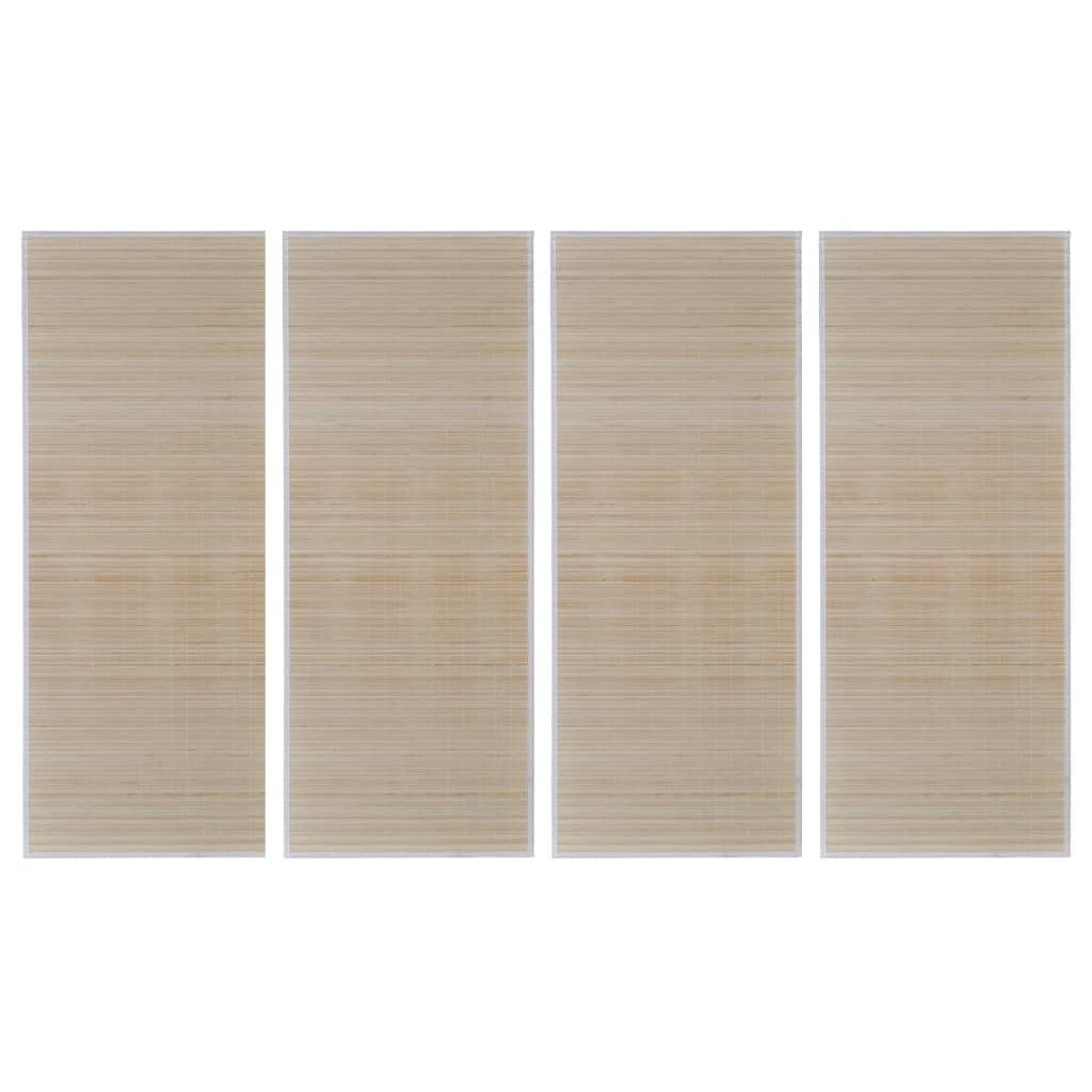 vidaXL Bambusteppiche 4 Stk. Rechteckig Natur 120x180 cm