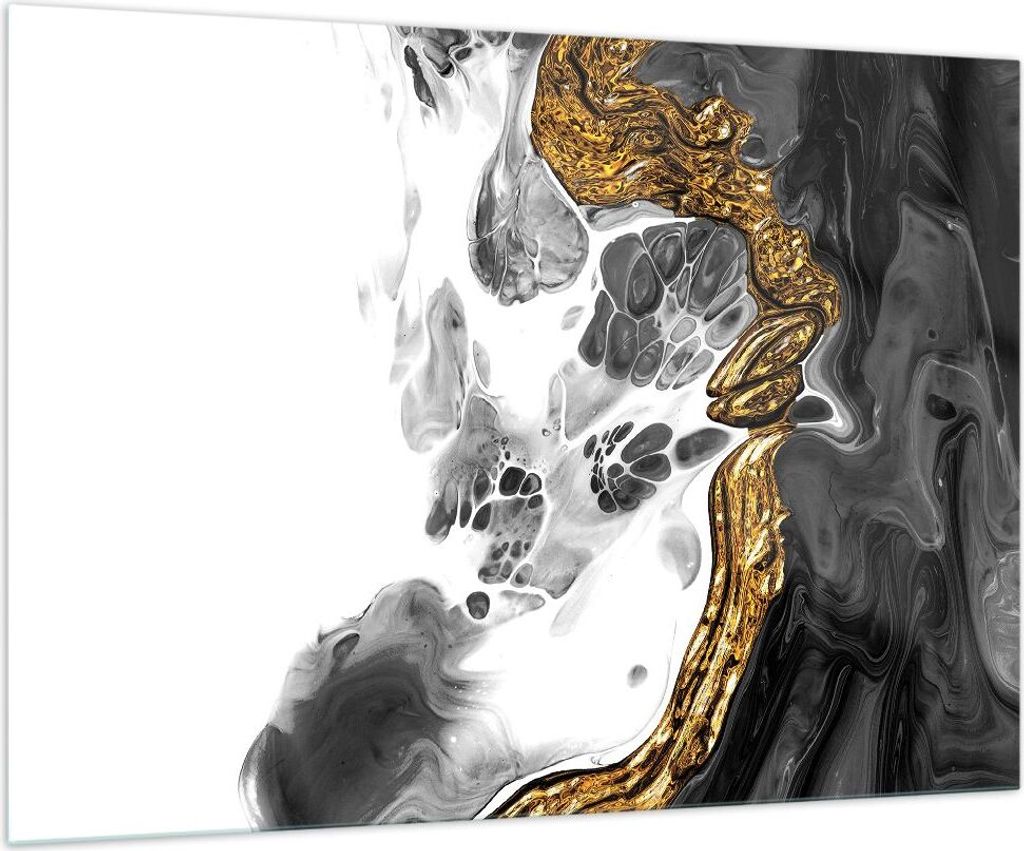 Bilder auf glas - Einteilig - Abstraktion verschüttet Kontrast - 100x70cm - Glasbilder - Wandbilder - Bilder - Wanddekoration aus Glas - Glas Bild...