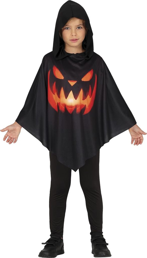 Halloween Kürbis Poncho Kapuze Kostüm Kinder Gruseliger Geist Schauriges Outfit Verkleidung Spuk Kostüm Kinder Enfant Cooles Halloween Poncho Ko...