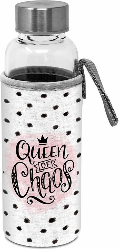PPD Glass Bottle Queen of Chaos, mit Schützhülle, Flasche, Glasflasche, Trinkflasche, Borosilikatglas, , 461319