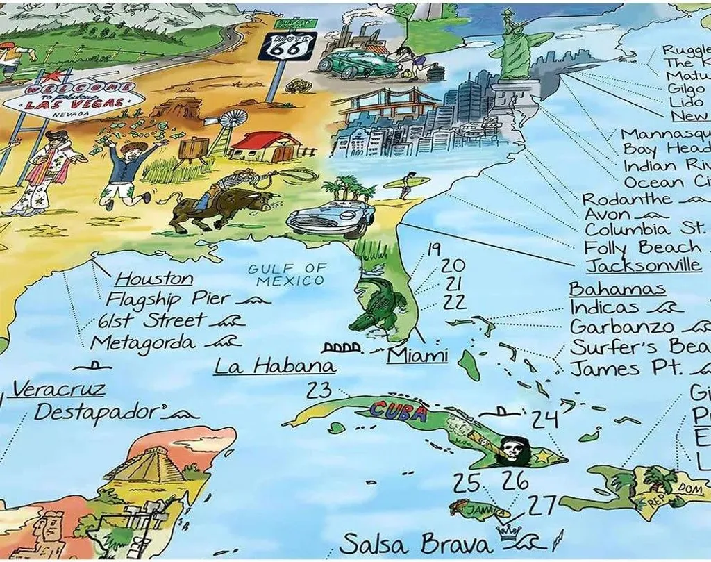 Awesome Maps Carte Surftrip Edition Originale Multicolore Taille Unique