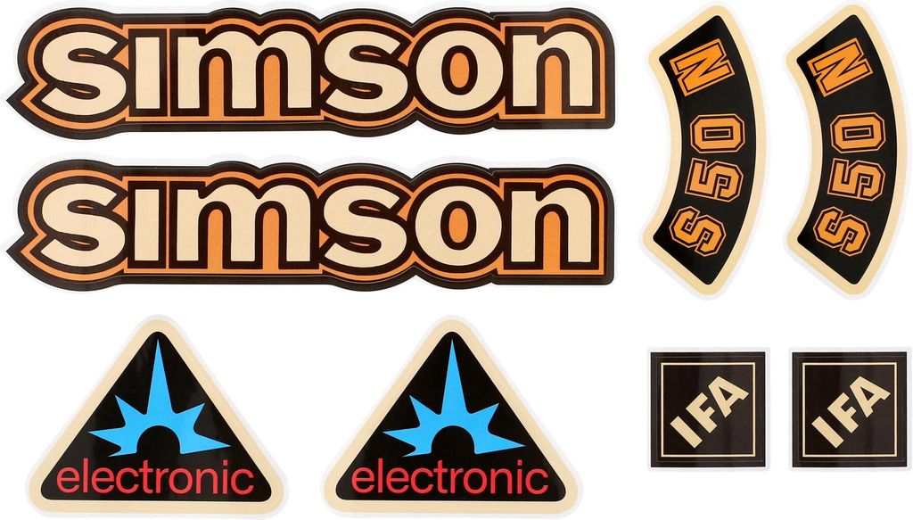 Dekorsatz "electronic" 8-teilig, Gelb - für Simson S50N Produktbild 