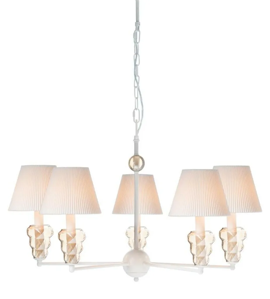Suspension ACA Textile EG168455PWA - Luminaire de Plafond Design Blanc