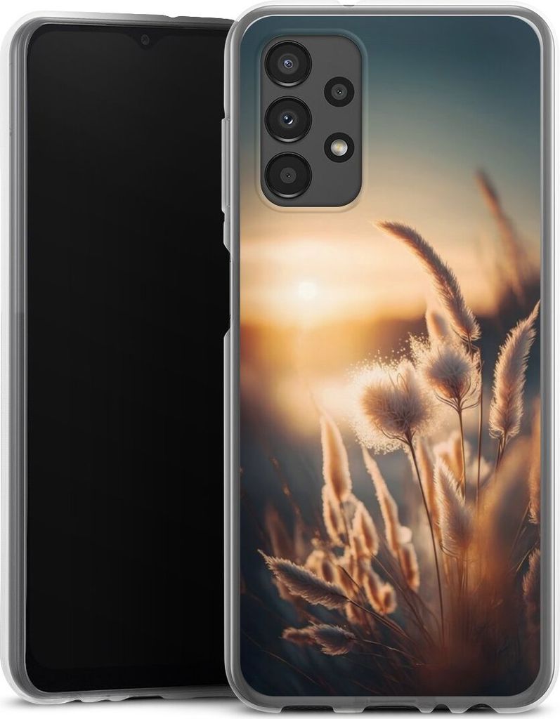 DeinDesign Handyhülle für Samsung Galaxy A13 4G Silikon Hülle Case Smartphone Schutzhülle Natur Sonne Pampasgras