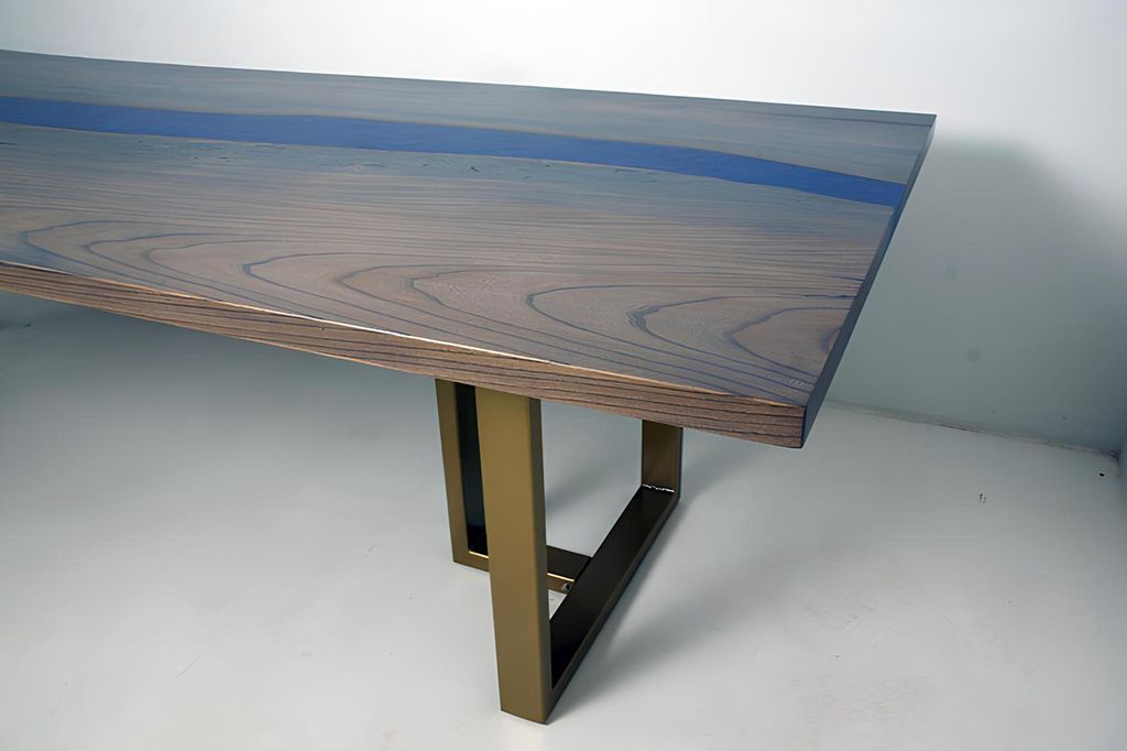 tisch epoxid harz esstisch echtes holz massive möbel wasserfall epoxy giessharz