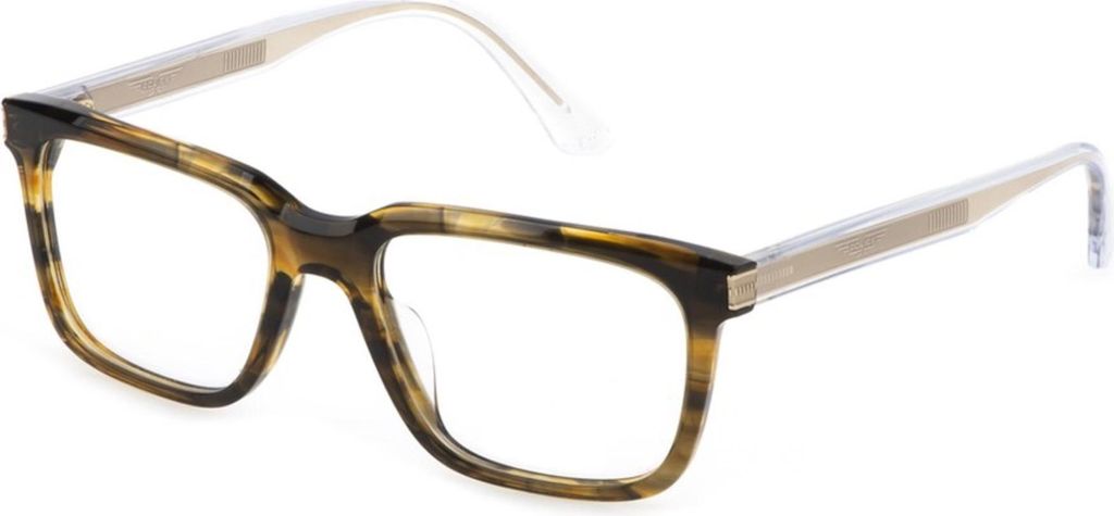 Police VPLF03 06DA GREEN/MUSK/STRIPED OLIVA 53/18/145 Herren Brillen