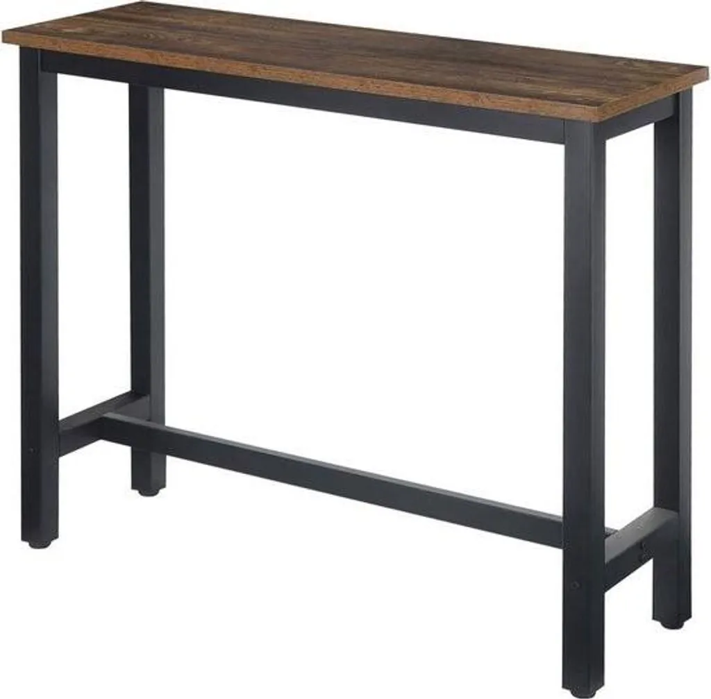 Table haute bois foncé 140x40x100 cm - Gain de place avec repose-pieds