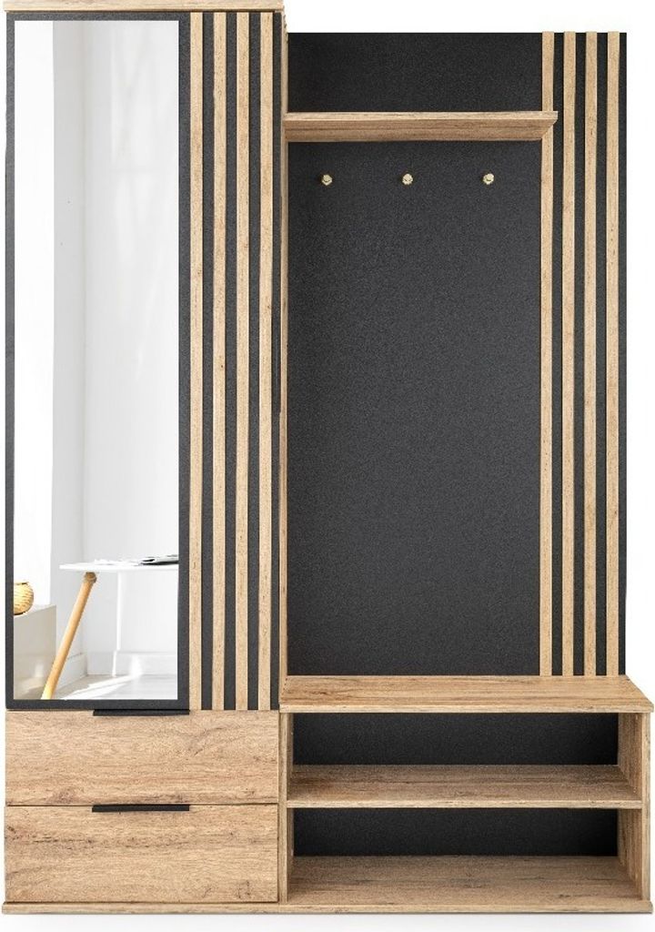 Garderobenschrank Lago, Flurgarderobe 140 x 200 x 40 cm, Produktbild 
