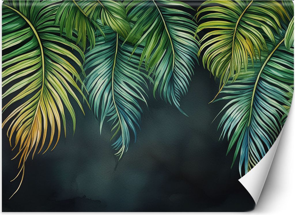 Vlies fototapete Tropische Blätter Natur 100x70 cm Feeby Grün inkl. Kleber einfache Montage