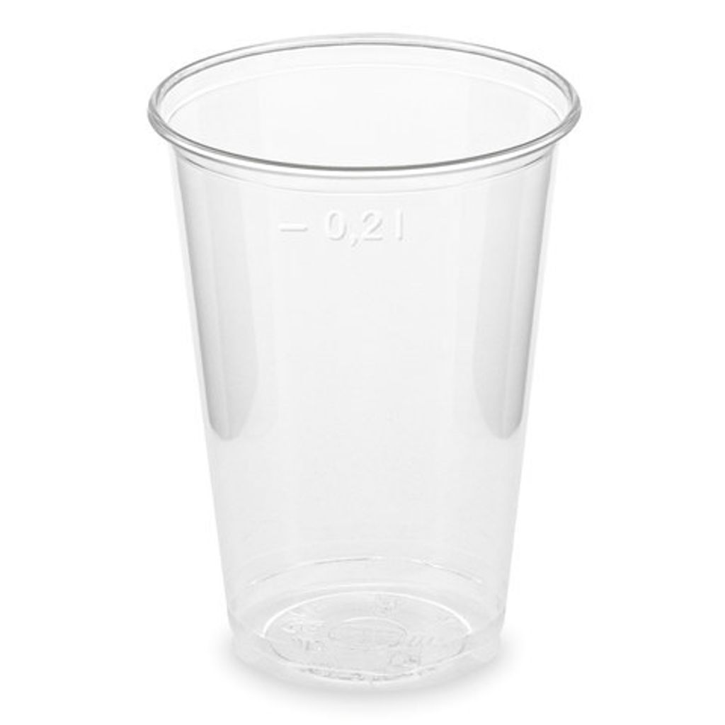 100x  Trinkbecher klar 200 ml 0,2 l aus Biokunststoff PLA  Produktbild 