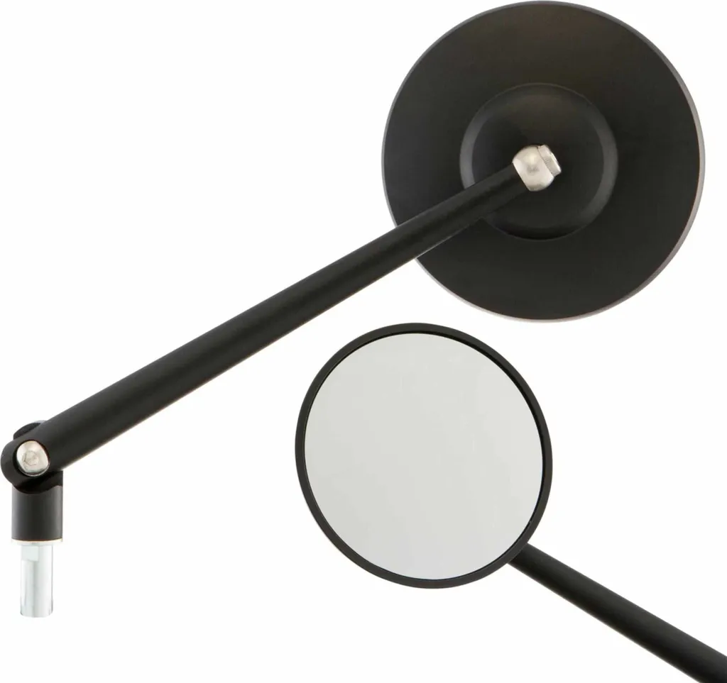 Miroir SIP 100mm Aluminium CNC Noir Mat Homologué : Robustesse et Style