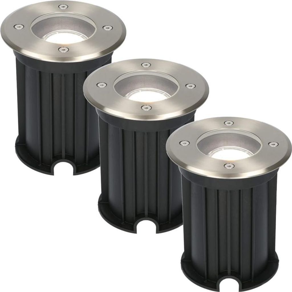 hoftronic LED-Bodeneinbaustrahler 3x4W 345lm 6500K GU10 IP67 Edelstahl
