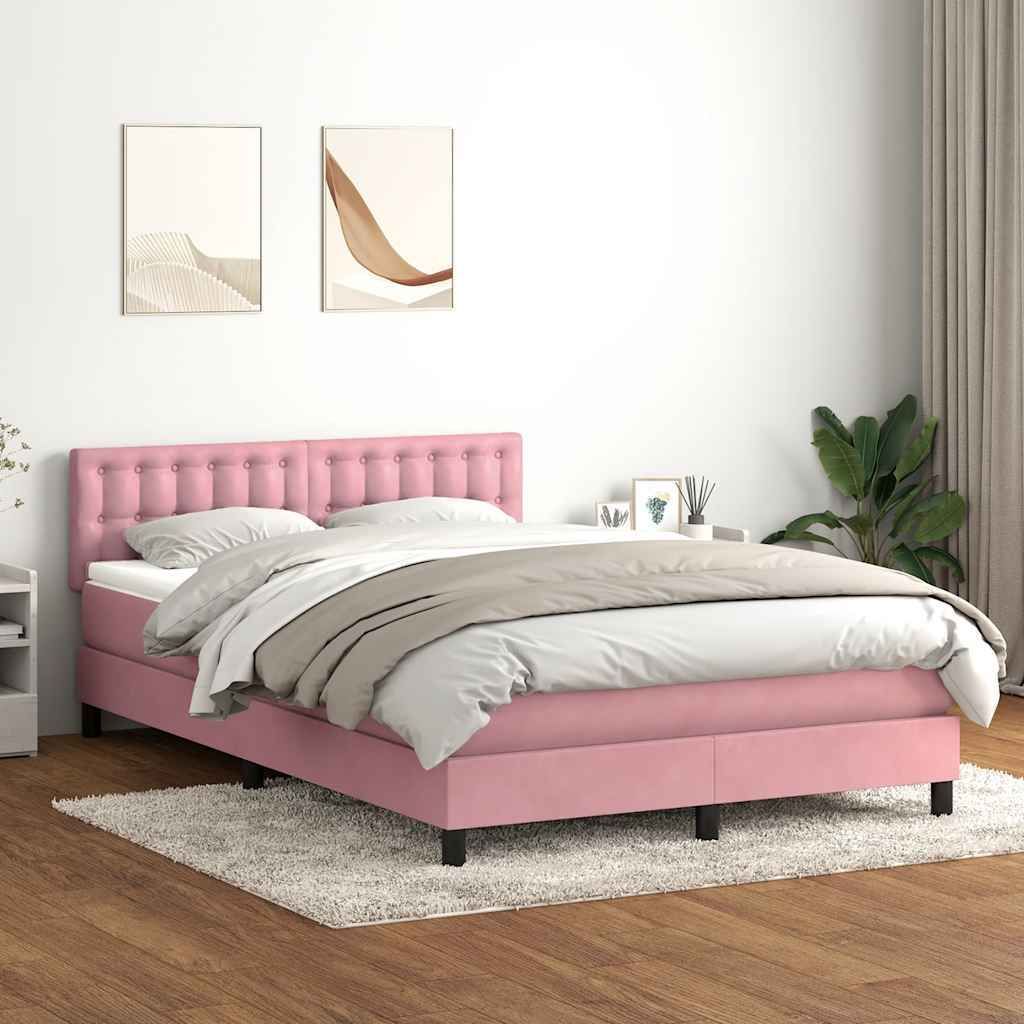 Maison Exclusive - Boxspringbett mit Matratze Rosa 160x220 cm Samt