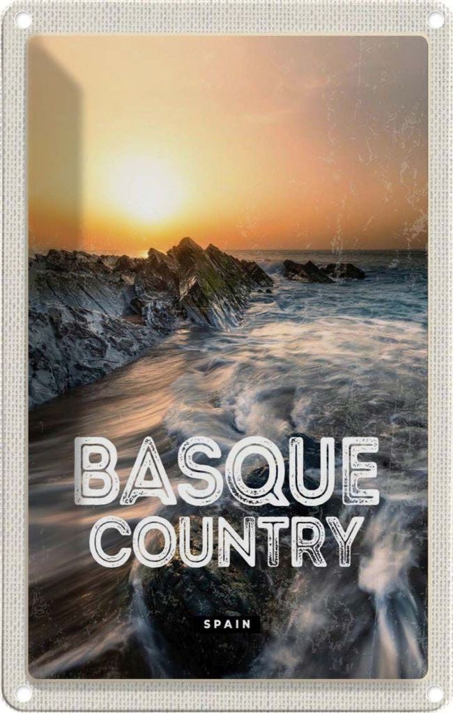 vianmo Blechschild 30x20 cm Basque Country Spain Baskenland Bildmotiv Reisemotiv Abenteuer Reisen Urlaub