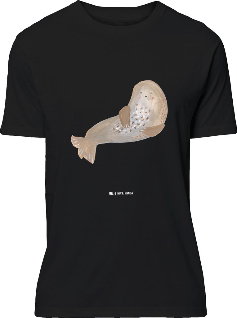 Mr. & Mrs. Panda Größe XL T-Shirt Robbe Lachen - Schwarz - Geschenk, mit Spruch, Seehund, Robben, Shirt, Tshirt, Ostsee, Lustige Sprüche, Strand...