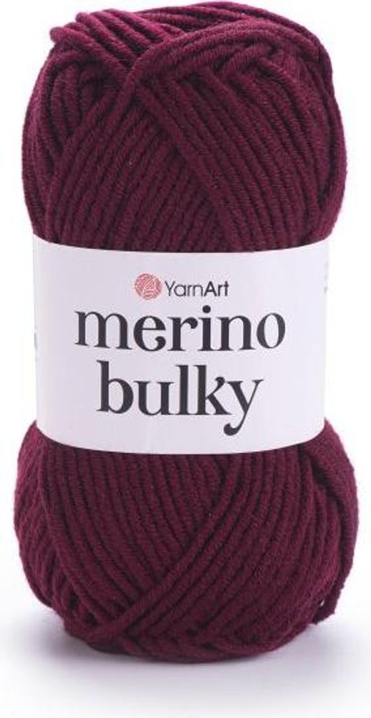 YarnArt Merino Bulky Garn 100g/100m in Rotwein – Ideal für Produktbild 