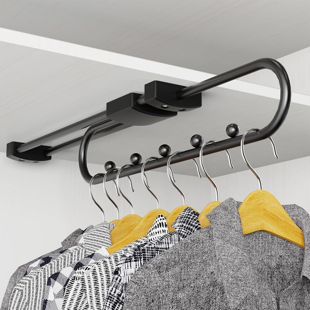 Aresvrgo Ausziehbare Kleiderstange 25 cm,Verstellbarer Kleiderstange Ausziehbar,Speicherplatz Sparen,Kleiderstange Schrank für SchräNke,Lagerbere...