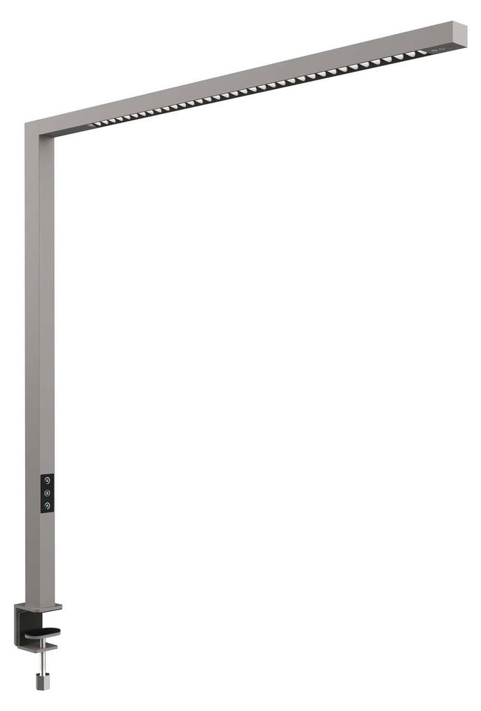 MAUL Tischaufbau Leuchte MAULplinus LED 2.700 - 5.700 K dimmbar Klemmfuß 101,5 cm silber