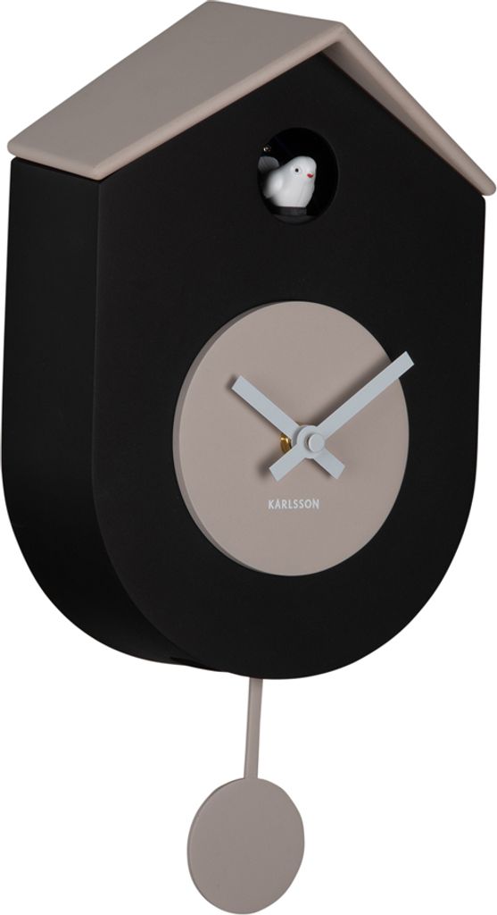 Karlsson - Wanduhr Grato Cuckoo - Schwarz & warmes Grau Produktbild 