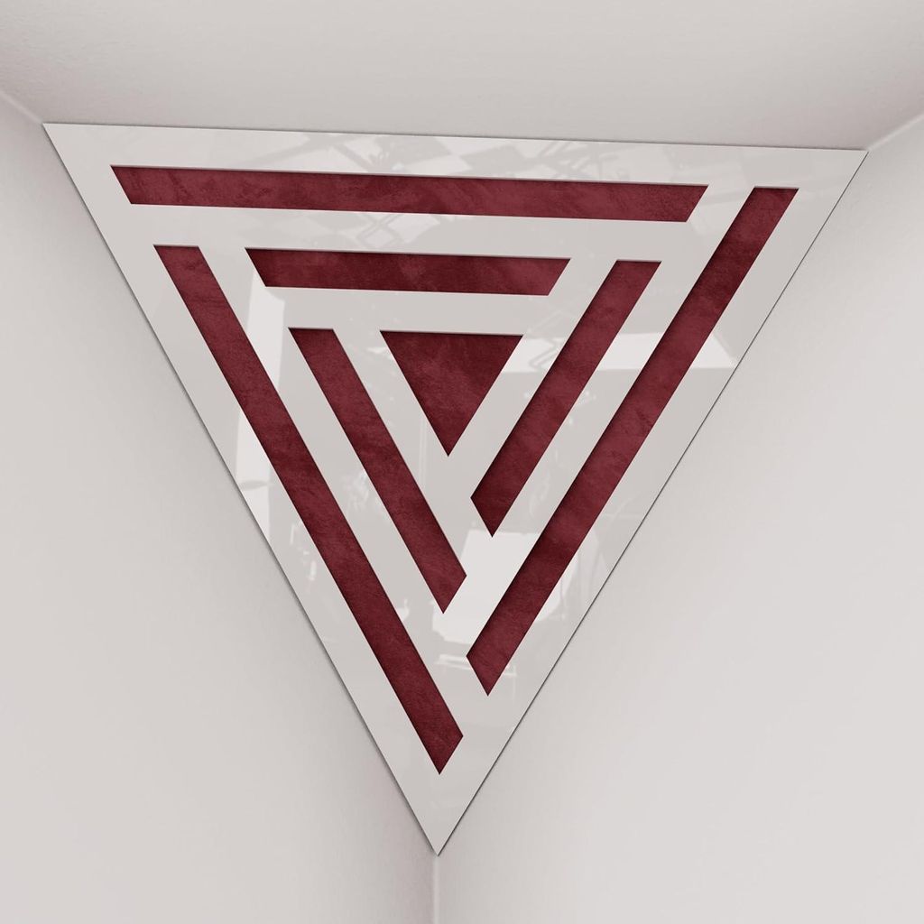 2er-Pack – Deckenecken-Bassfalle "Triangle-F" | Pyramidenförmiger Akustikschaum mit laminierter HDF-Platte und Stoff [SCIFI-Weißer Kunststoff|B...