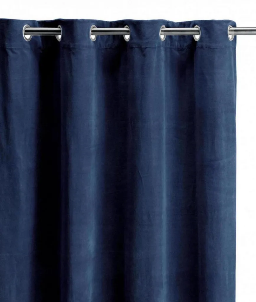 Rideau velours épais isolant Cobalt 140x280 cm pour le froid et le jour