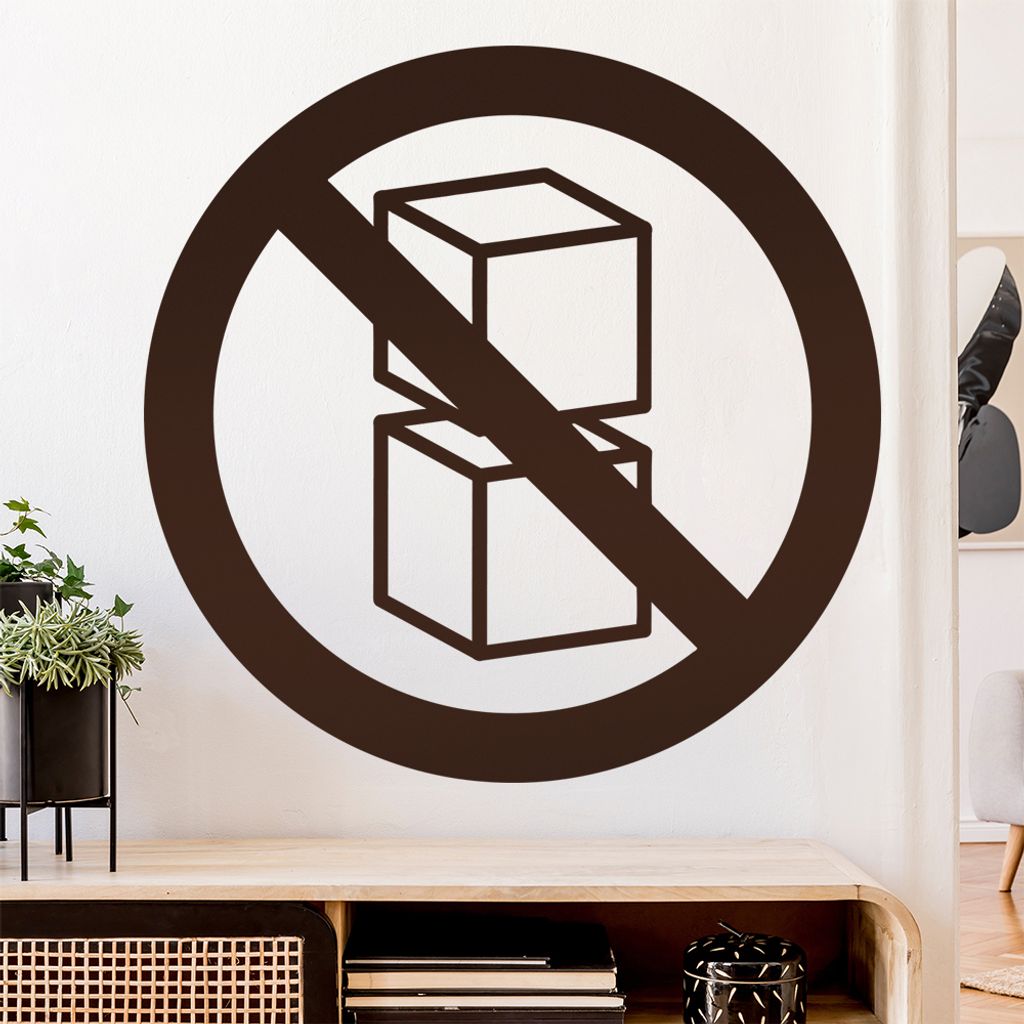nicht stapeln - Pakete Wandtattoo Wandaufkleber Wall Sticker - Dekoration, Küche, Wohnzimmer, Schlafzimmer, Badezimmer