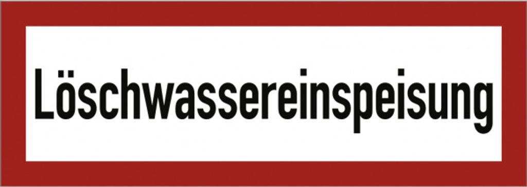 Dreifke Schild Löschwassereinspeisung, Kunststoff, 420x148 mm