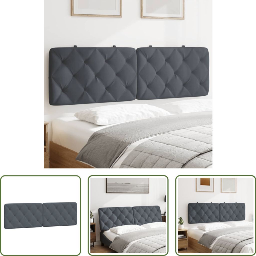 The Living Store Kopfteil-Kissen Dunkelgrau 160 cm Samt
