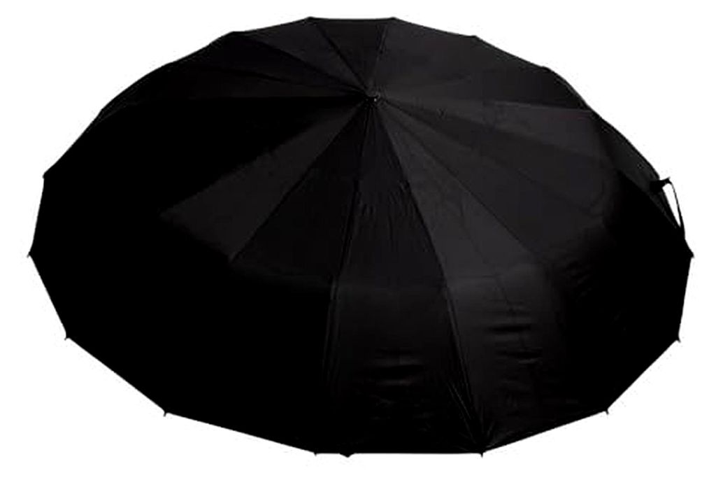 Faltbarer Regenschirm Schwarz, Kompakt, für Reisen, mit Schutzhülle, Nylon, Kunststoffgriff