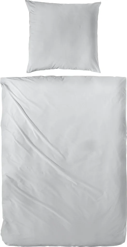 Housse de couette Hahn en percale 100% coton gris uni 135x200 cm