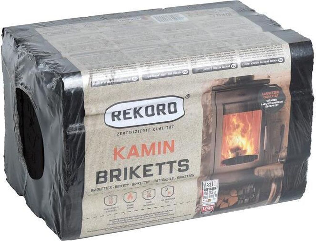 Briquettes De Lignite Rekord – 50 Kg Pour Cheminée Et Poêle (2 X 25 Kg)