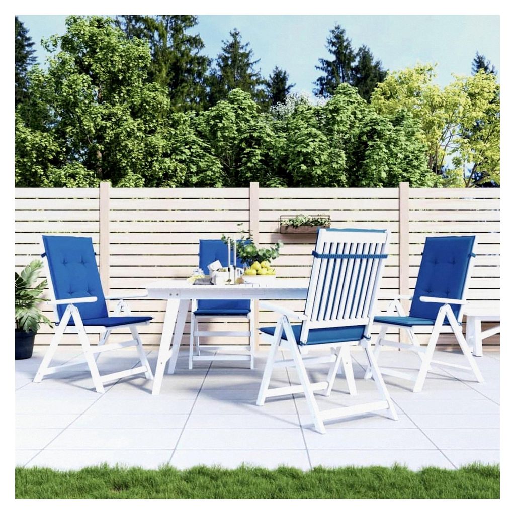 Hochlehner Gartenstuhlauflagen 4 Stück. Königsblau 120x50x3cm
