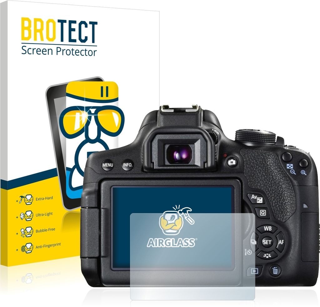 BROTECT Schutzglas für Canon EOS 750D Schutzfolie Panzer Folie Glas Display Schutz klar