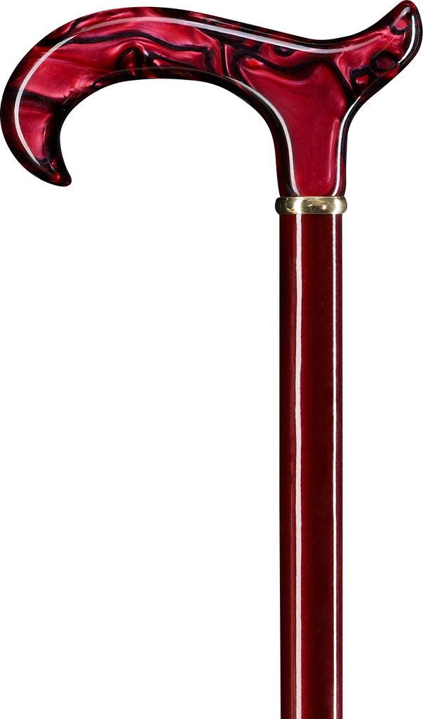Perlmutt-Derby Holzstock rubinrot