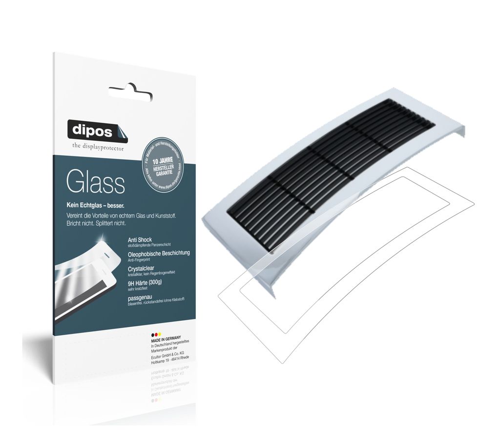 2x Schutzfolie für Jura X8 Tropfblech - Anti-Shock 9H Folie dipos Glass Kunststoffglas