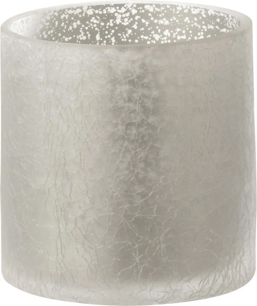 Photophore de Table Gris en Verre pour Ambiance Cosy J-Line Ø 10 cm
