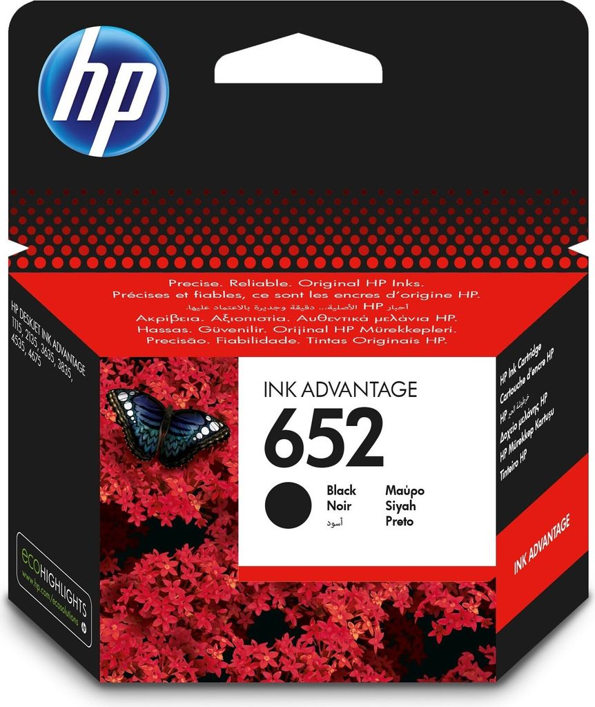 HP 652      Schwarz             Tintenpatrone Obrázek produktu 