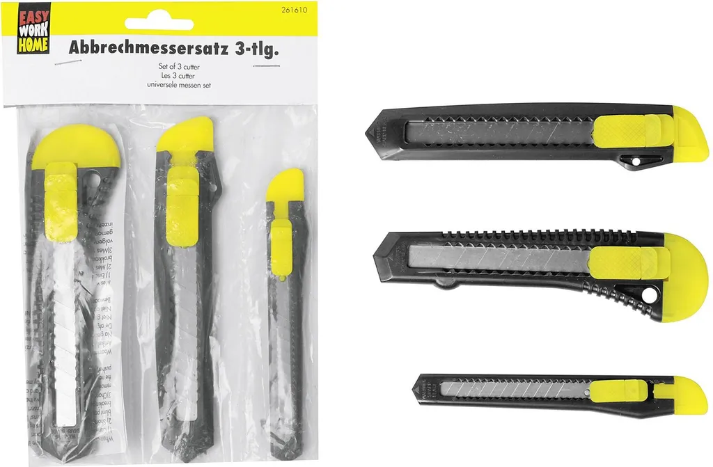 Set de 3 cutters professionnels à lames rétractables Easy Work 261610 - 2