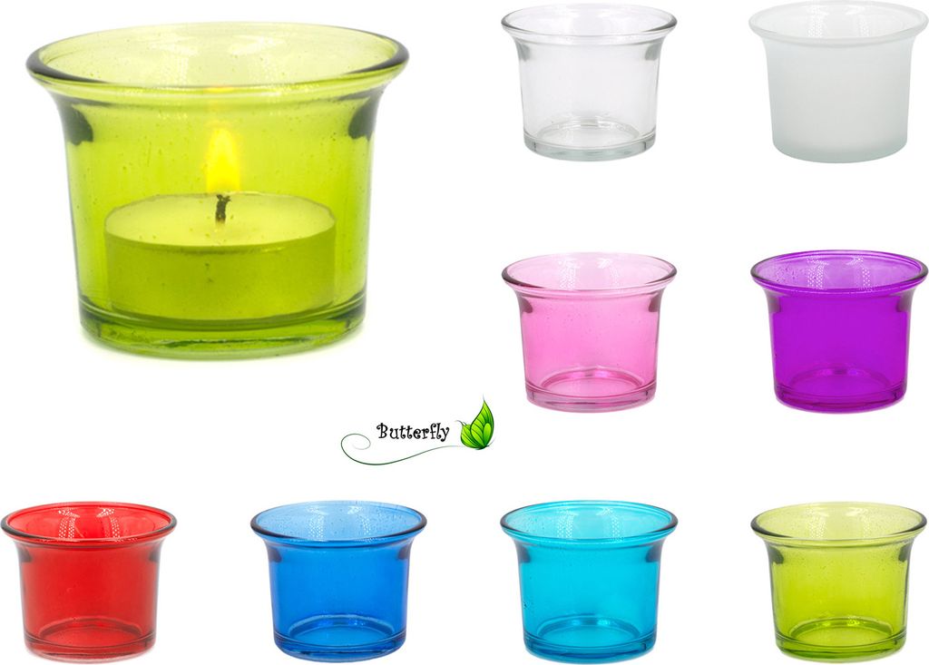 Teelichtgläser geschwungen 63x45 mm, Set 4 Stück, Farbauswahl:rosa 148