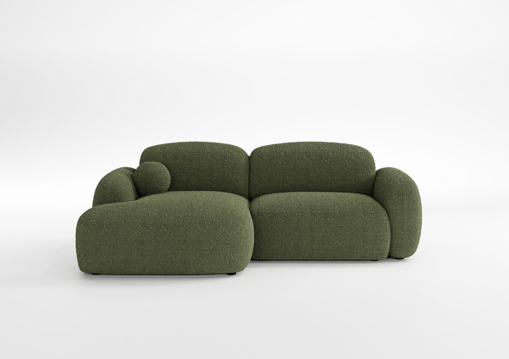 LetSit Sofa Maxime L Coral Rundes Schlafsofa, freistehendes Lounge-Sofa, bequem zum Entspannen, für Wohnzimmer, Wartezimmer, Büro, Grün
