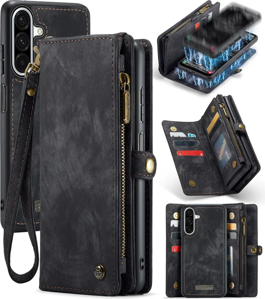 Cover Portafoglio Samsung A17 5G/4G Nera | Chiusura Zip e Slot Carte