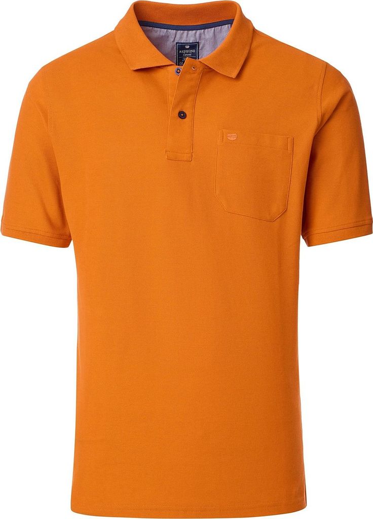 REDMOND Poloshirt Piqué Brusttasche Orange 5XL Regular Fit