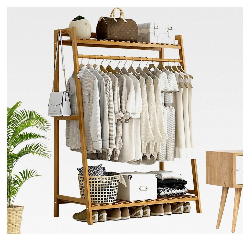 Kleiderständer mit Regal für Schuhe, Mäntel und Bekleidung