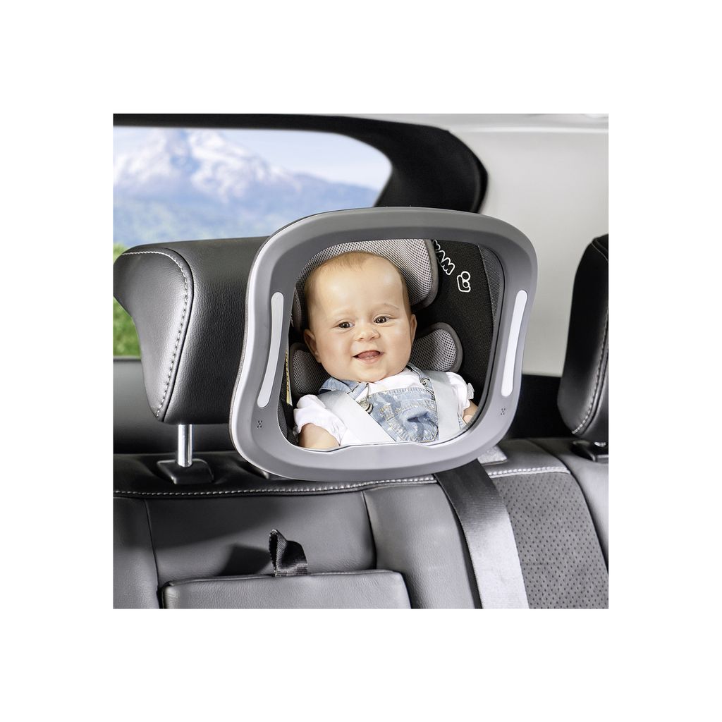 reer LED Auto Sicherheitsspiegel BabyView - Sicherheit für dein Baby im Auto