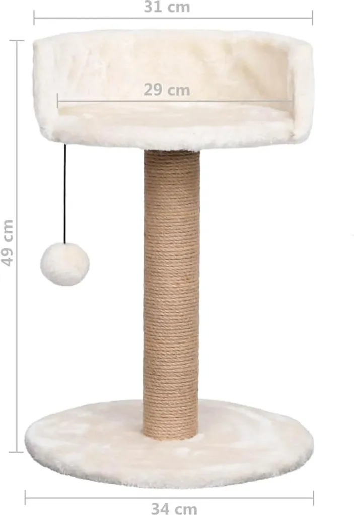 Arbre à chat 49 cm jonc de mer résistant avec plateforme douillette - 9