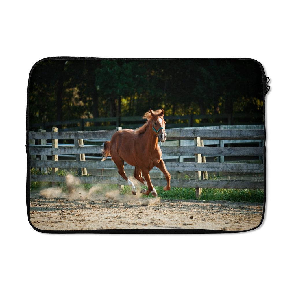 MuchoWow Laptop Hülle 13 Zoll Pferd - Licht - Sand Laptoptasche - Laptophülle - Sleeve - Rundumschutz