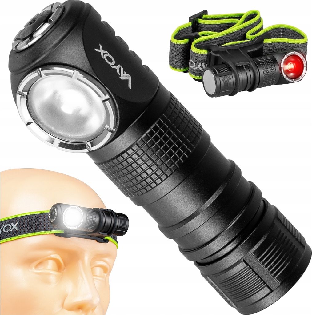 Vayox LED Stirnlampe VA0362 Explorer Pro Series | 500lm | SST20 10W + 2xSMD | IP66 | 5 Modi | USB-C | Schwarz