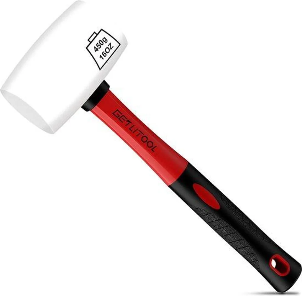 Maillet en caoutchouc blanc 450g 55mm avec manche ergonomique souple