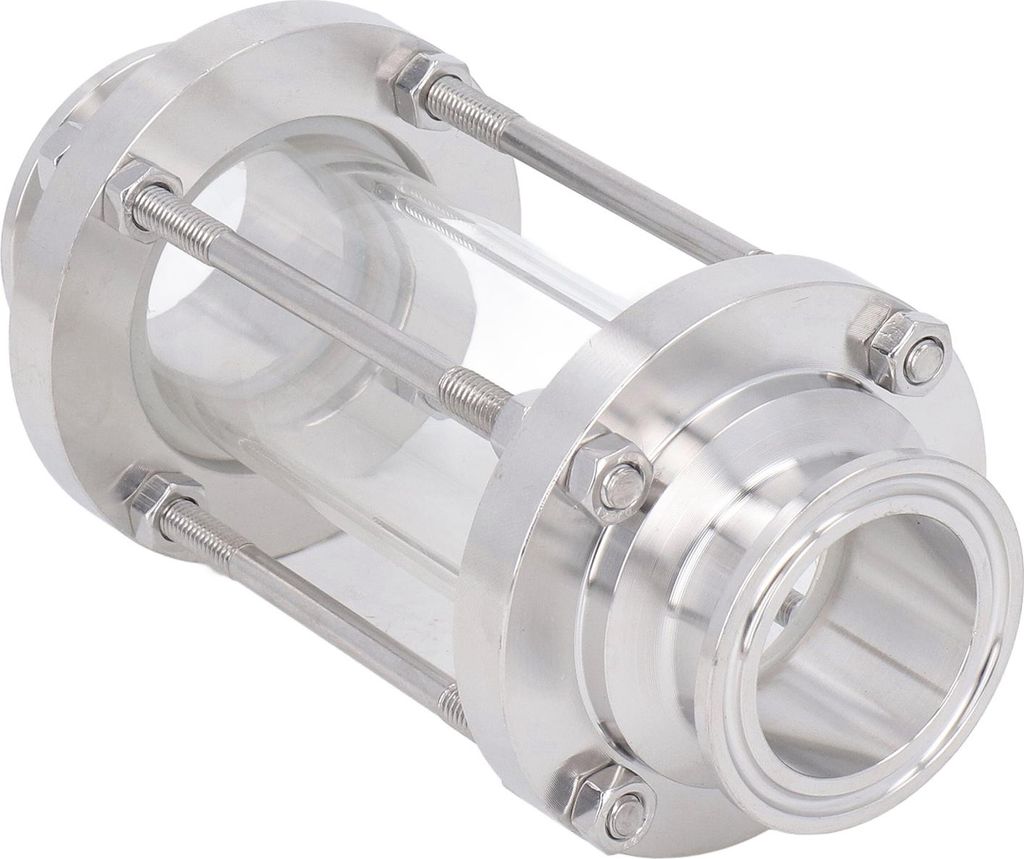Inline-Schauglas aus lebensmittelechtem Edelstahl 304, omnidirektionale Beobachtung, hygienischer Durchfluss, mit Klemmanschluss, 45 mm / 1,8 Zoll ...