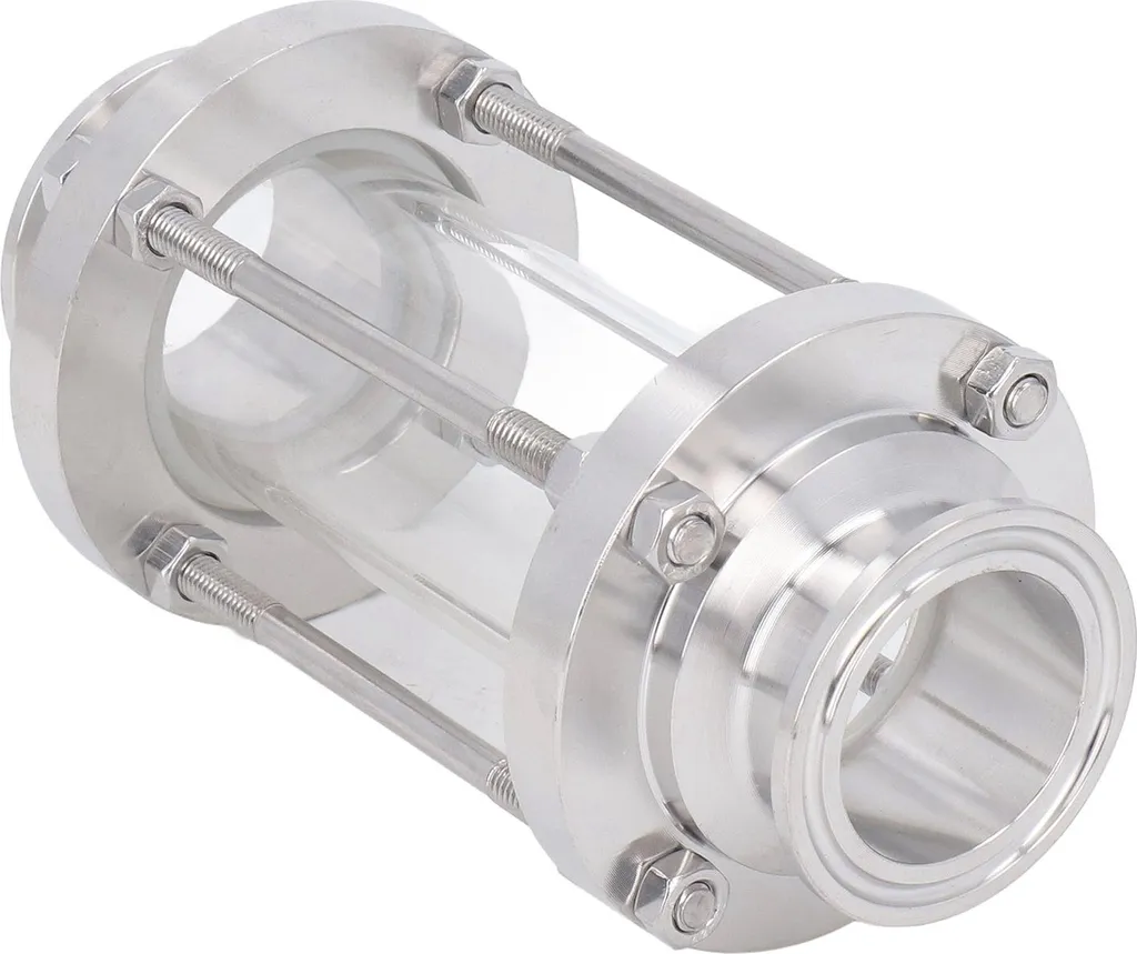 Indicateur de passage visuel hygiénique inox 304 tube droit bride 32mm